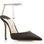 Authentic jimmy choo saeda black embellished satin pumps size 37.5 Authentic jimmy choo saeda black embellished satin pumps size 37.5