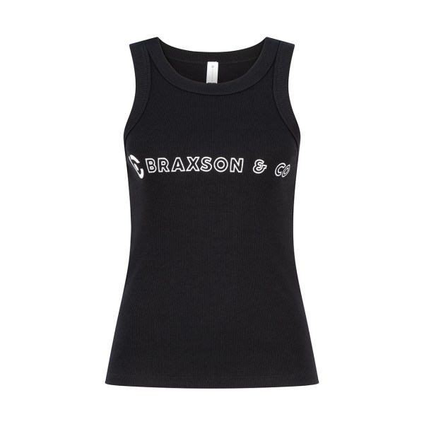 women's rib tank black