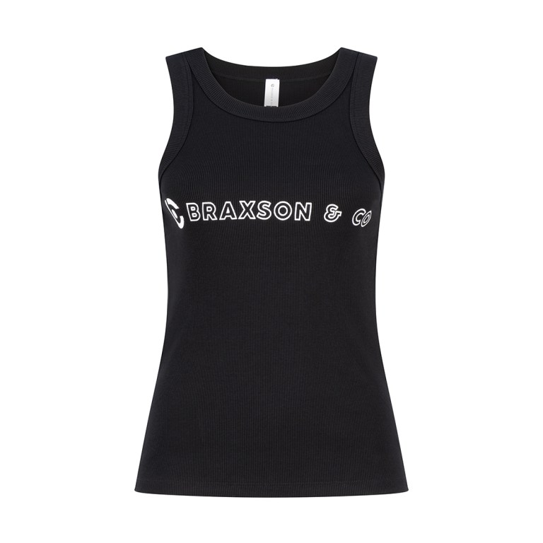 women's rib tank black