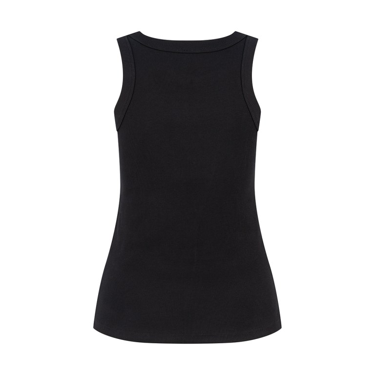 women's rib tank black back