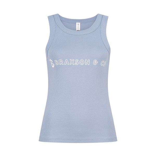 women's rib tank blue