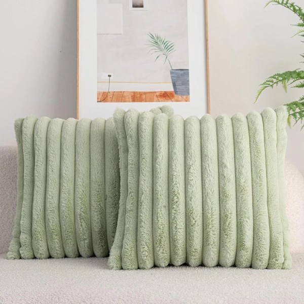 Faux Rabbit Fur Soft Plush Square Cushion Covers