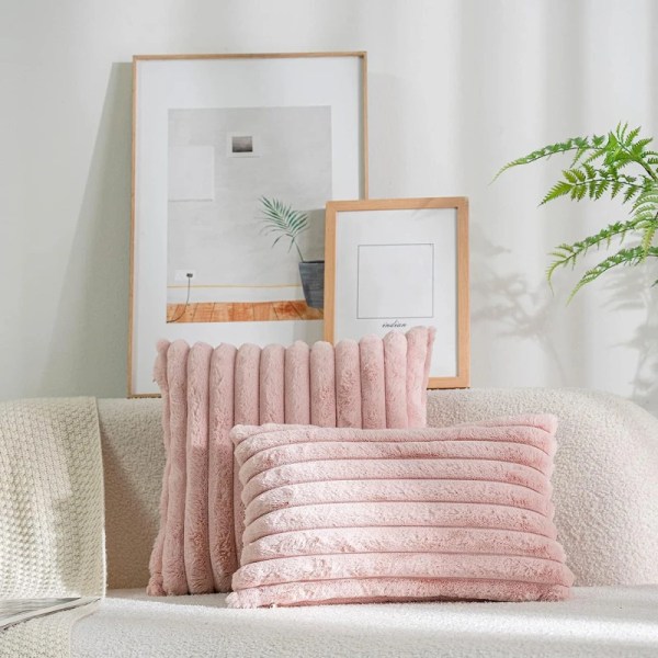 Faux Rabbit Fur Soft Plush Square Cushion Covers