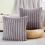Faux Rabbit Fur Soft Plush Square Cushion Covers Faux Rabbit Fur Soft Plush Square Cushion Covers