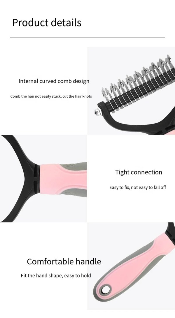Dog Cat Hair Removal Comb Pet Long Hair Short Hair Pet Grooming Care De-matting Brush