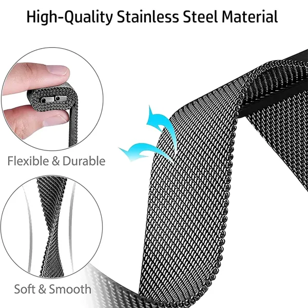 Magnetic Milanese strap For Apple watch 9 8 7 41mm 45mm Ultra/2 49mm Metal Breathable Band For iWatch
