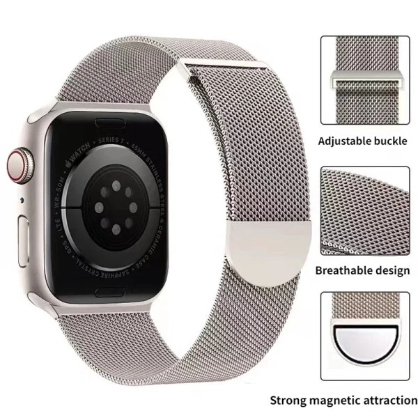 Magnetic Milanese strap For Apple watch 9 8 7 41mm 45mm Ultra/2 49mm Metal Breathable Band For iWatch