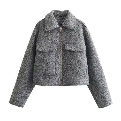 Autumn Winter Cropped Short Tweed Jacket The Demi Season Autumn Winter Cropped Short Tweed Jacket The Demi Season