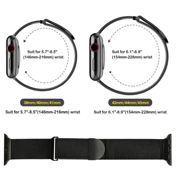 Magnetic Milanese strap For Apple watch 9 8 7 41mm 45mm Ultra/2 49mm Metal Breathable Band For iWatch