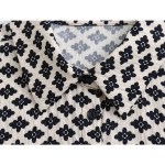Bold Vintage Print Women Pyjamas Set Single Breasted Long Sleeve Shirt Loose Long Pants