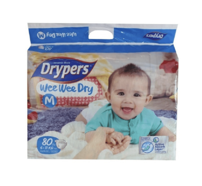 80pk drypers wee wee dry disposable diaper nappies nappy medium 6 11kg 80pk drypers wee wee dry disposable diaper nappies nappy medium 6 11kg