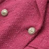 Women’s Rose red Tweed Single Breasted Retro Padded Flap Pockets Slim Crop Blazer Women’s Rose red Tweed Single Breasted Retro Padded Flap Pockets Slim Crop Blazer