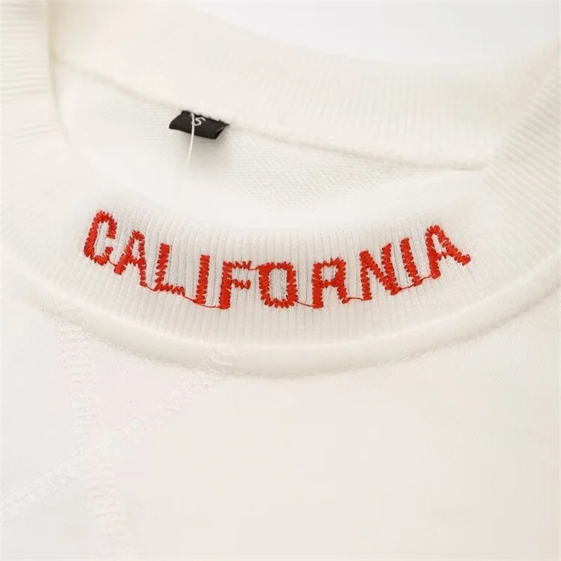 LA Women’s Monogram Print Long Sleeve Oversize Cropped Sweatshirt + Short Set