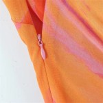 Holiday Women’s Striped Tie-dye streamer Asymmetrical Oblique shoulder Chiffon Mini Dress
