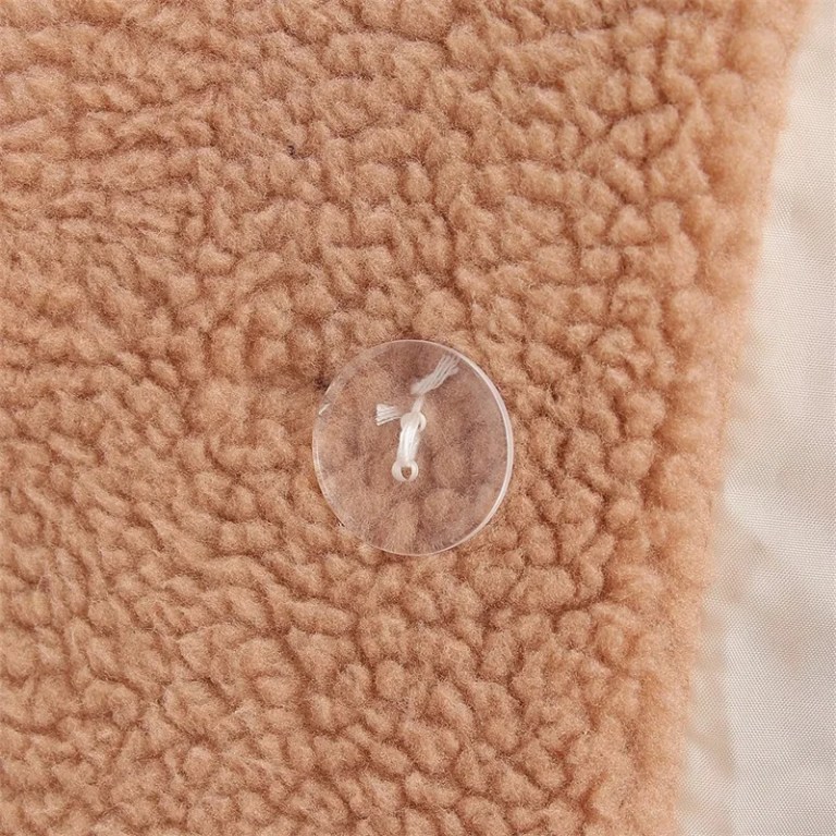 Women Wool Thick Warm Pockets Button-up Loose Faux Fur Coat Women Wool Thick Warm Pockets Button-up Loose Faux Fur Coat