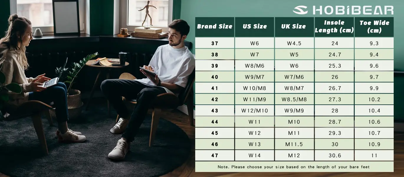 HOBIBEAR Minimalist Barefoot Shoes Unisex Zero Drop Sole Wide Toe Casual Sneakers