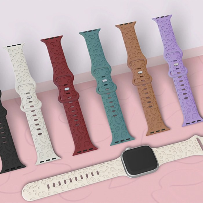 Strap For Apple Watch Band Engraved Leopard Print Design