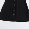 Women’s Slim Fit Polo Collar Single Breasted Black Shirt Mini Dress Women’s Slim Fit Polo Collar Single Breasted Black Shirt Mini Dress