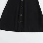 Women’s Slim Fit Polo Collar Single Breasted Black Shirt Mini Dress Women’s Slim Fit Polo Collar Single Breasted Black Shirt Mini Dress