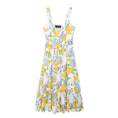Women’s Holiday Lemon Print Slip Dress Women’s Holiday Lemon Print Slip Dress