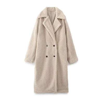 Women’s Teddy Bear Stylish Thick Warm Faux Fur Fleece Long Coat