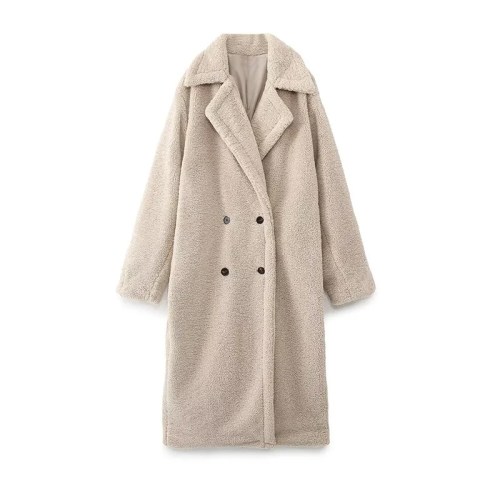 Women’s Teddy Bear Stylish Thick Warm Faux Fur Fleece Long Coat