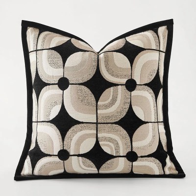 Black Khaki Pillows Geometric Cushion Cover
