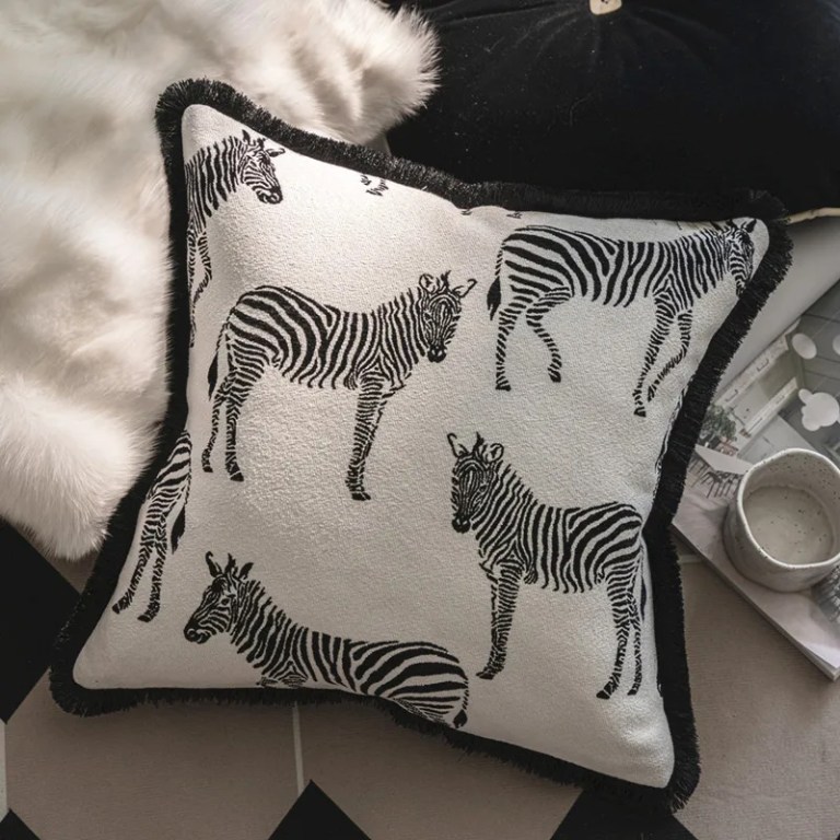 Zebra Print Pillow Cover Cushion – Cas Home Zebra Print Pillow Cover Cushion – Cas Home