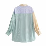 Women’s Fashion Hit Color Striped Print Two-Piece – Buttoned Casual Top and Shorts Set for Summer