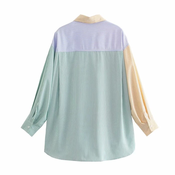 Women’s Fashion Hit Color Striped Print Two-Piece – Buttoned Casual Top and Shorts Set for Summer