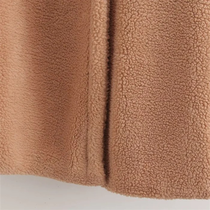 Women Wool Thick Warm Pockets Button-up Loose Faux Fur Coat Women Wool Thick Warm Pockets Button-up Loose Faux Fur Coat