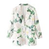 Pastel Women’s Floral Leaf Print Suit – Single-Breasted with Double Pockets Pastel Women’s Floral Leaf Print Suit – Single-Breasted with Double Pockets