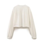 LA Women’s Monogram Print Long Sleeve Oversize Cropped Sweatshirt + Short Set
