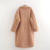 Women Wool Thick Warm Pockets Button-up Loose Faux Fur Coat Women Wool Thick Warm Pockets Button-up Loose Faux Fur Coat
