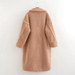 Women Wool Thick Warm Pockets Button-up Loose Faux Fur Coat Women Wool Thick Warm Pockets Button-up Loose Faux Fur Coat