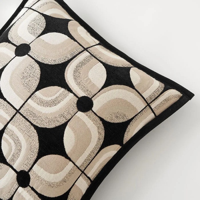Black Khaki Pillows Geometric Cushion Cover