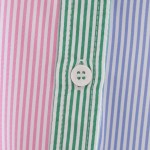Women’s Fashion Hit Color Striped Print Two-Piece – Buttoned Casual Top and Shorts Set for Summer
