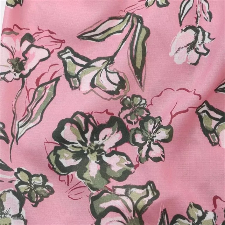 Women’s Hollow Midriff Flower Print Slim Back Slit Sundress
