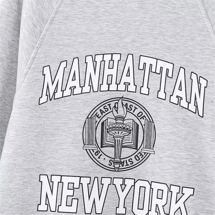 NYC Autumn/Winter Preppy Thick Warm Oversize Loose Sweatshirt NYC Autumn/Winter Preppy Thick Warm Oversize Loose Sweatshirt
