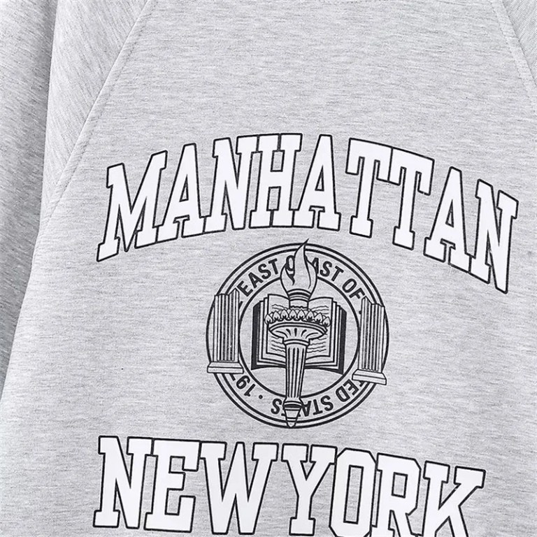NYC Autumn/Winter Preppy Thick Warm Oversize Loose Sweatshirt NYC Autumn/Winter Preppy Thick Warm Oversize Loose Sweatshirt