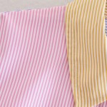 Women’s Fashion Hit Color Striped Print Two-Piece – Buttoned Casual Top and Shorts Set for Summer