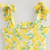 Women’s Lemon Print Sleeveless Mini Dress with Adjustable shoulder strap Women’s Lemon Print Sleeveless Mini Dress with Adjustable shoulder strap