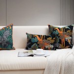 Jungle Giraffe Retro Embroidered Cushion Case – Home Decor