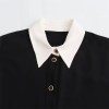 Women’s Slim Fit Polo Collar Single Breasted Black Shirt Mini Dress Women’s Slim Fit Polo Collar Single Breasted Black Shirt Mini Dress