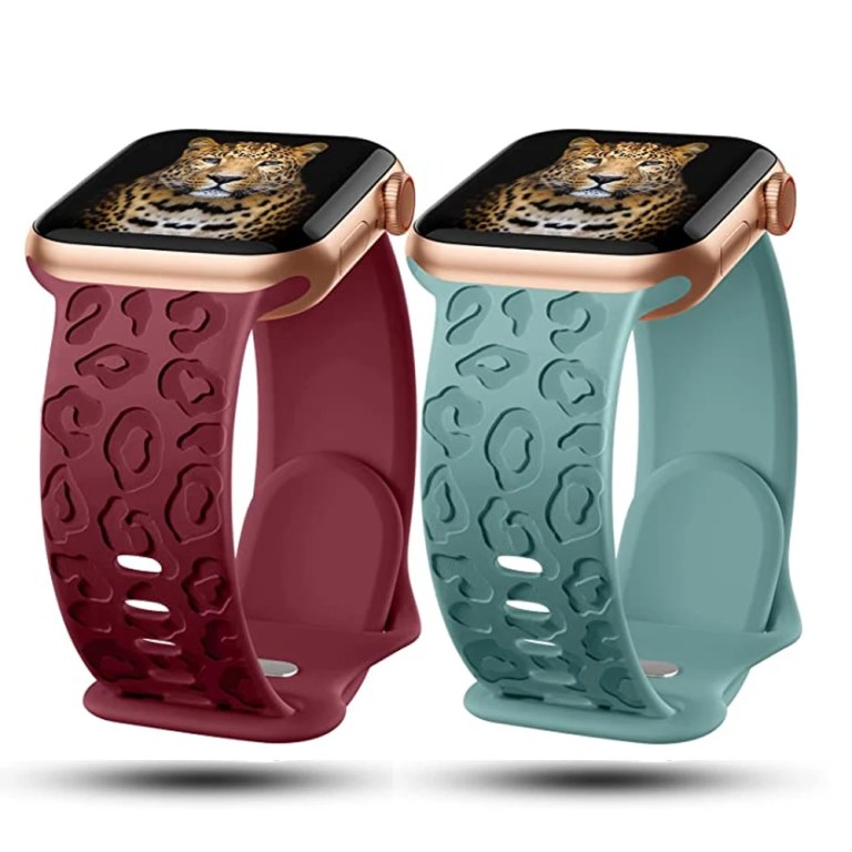 Strap For Apple Watch Band Engraved Leopard Print Design