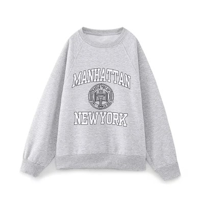 NYC Autumn/Winter Preppy Thick Warm Oversize Loose Sweatshirt NYC Autumn/Winter Preppy Thick Warm Oversize Loose Sweatshirt