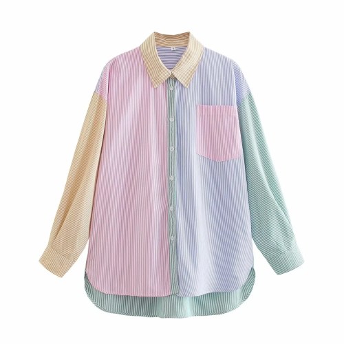 Women’s Fashion Hit Color Striped Print Two-Piece – Buttoned Casual Top and Shorts Set for Summer Women’s Fashion Hit Color Striped Print Two-Piece – Buttoned Casual Top and Shorts Set for Summer