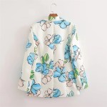 Autumn Pastel Floral Print Blazer Jacket – One-Button Slim Fit