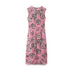 Women’s Hollow Midriff Flower Print Slim Back Slit Sundress