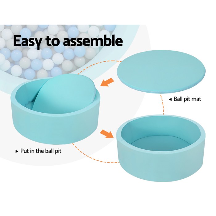 Keezi Kids Ball Pit 90x30cm Ocean Foam Play Pool Barrier Toys Children Blue Keezi Kids Ball Pit 90x30cm Ocean Foam Play Pool Barrier Toys Children Blue